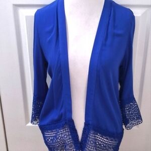 Studio Works Cobalt Blue Open Cardigan Size PS
